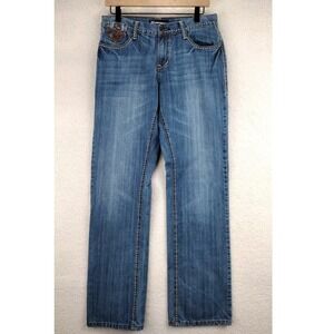 Petrol Nikki Jeans Womens 28x34 (actual‎ 32x33) Blue Mid Rise Western